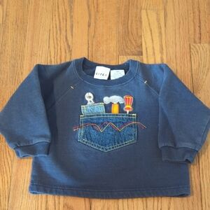 VINTAGE Circo Kids Sweatshirt with Fun Pocket Design - Navy